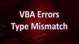 VBA Errors - Run time error 13 - Type mismatch Wealth