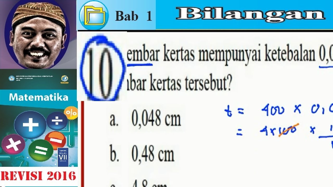 Selembar kertas mempunyai ketebalan 0,02 cm berapakah tebal 400 lembar kertas tersebut