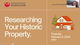 Researching Your Historic Home (Webinar Recording)