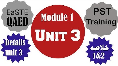 Easte Training for pst teachers Module 1 unit 3 complete solutions and summary about unit 1 2 and 3