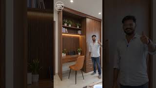 Modern Sliding Wardrobe With Study Table Design | Bedroom Interior Idea | Kerala Interiors