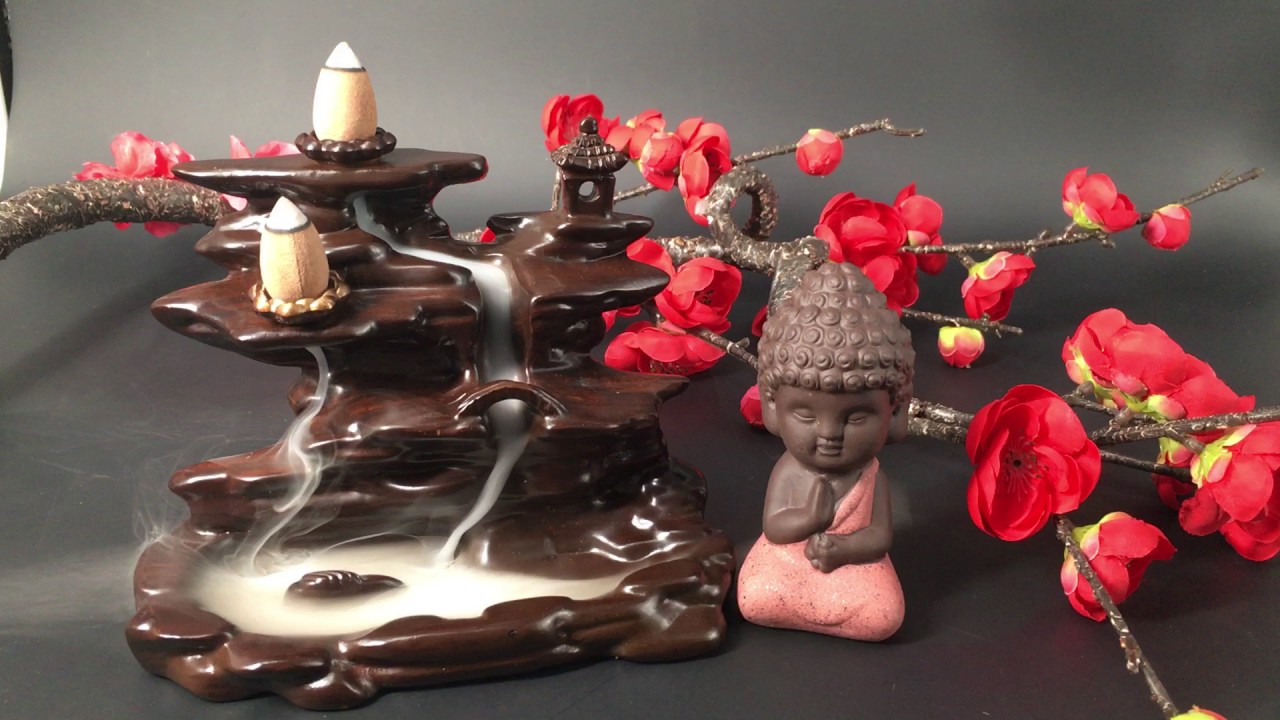 BACKFLOW INCENSE BURNER WATERFALL WITH (TWO) INCENSE AT ONE TIME