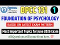BPCC 131 Important Questions June 2026 Exam | Foundation of Psychology |BPCC 131 Question Paper 2026