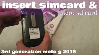 Motorola Moto G 3rd Gen How To insert sim card & Micro Sd Card
