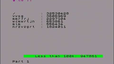 Advent of Code, Day 7, 2022 Visualized — ZX Basic on 8-bit Z80 (running on ZX Spectrum Next)