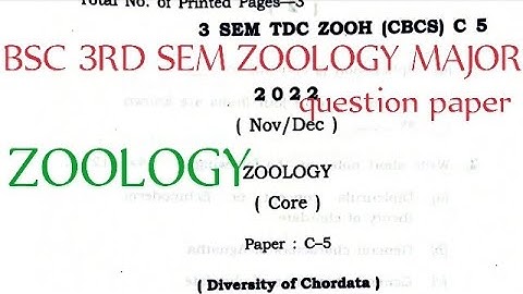 BSc 3rd sem zoology major question paper C5 Dibrugarh University Diversity of chordata|@proysir