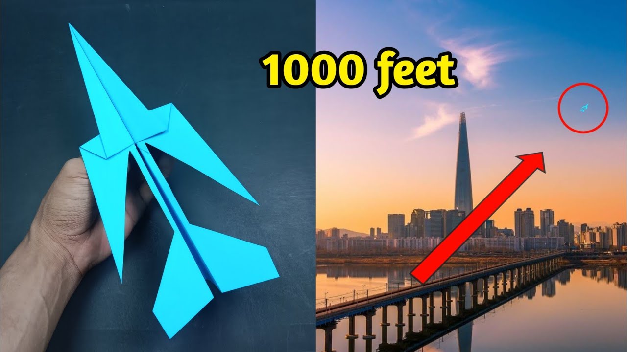 How to make paper airplane flies far 1000 feet @Cokiicraft - YouTube