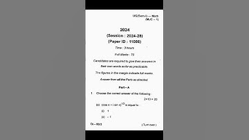 BBA 1st semester (2024) | Business Mathematics #brabu #pyqs #exam @Question_academy #trendingshorts