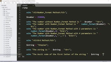 PHP Tutorial #15 String Methods (Number_Format, Ord, Parse_Str, Print and Printf )