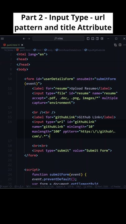 Master HTML Input Type 'URL' with Pattern & Title Attributes! #htmlform ...