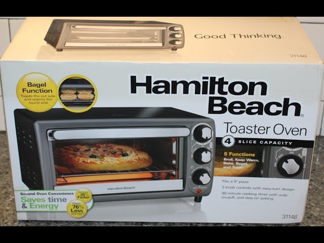 Hamilton Beach Toaster Oven, Black with Gray Accents, 31148 