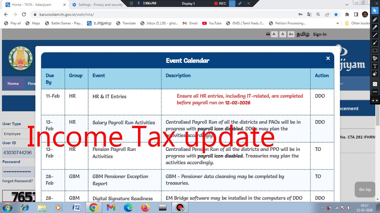 INCOME TAX UPDATE  IN KALANJIYAM
