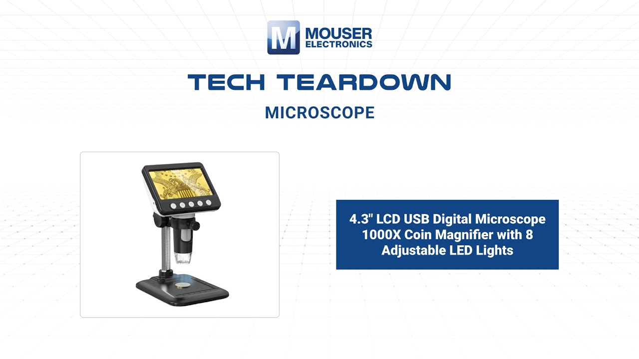 Разборка | Цифровой USB-микроскоп с ЖК-дисплеем 4,3 дюйма, 1000-кратным увеличением для монет и 8...