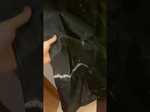 Штора для ванной комнаты шторка для душа черный мармор 180×200 см + кольца (12 шт) для шторки для ванной, черный фото от покупателей 5