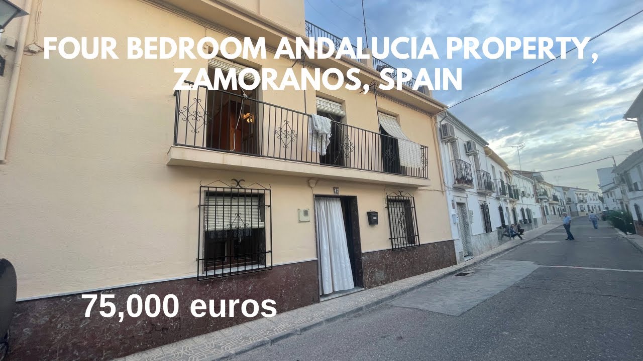 Andalucia Property for Sale Spain, 4 bedrooms 2 bathrooms in Zamoranos 75,000 euros YouTube
