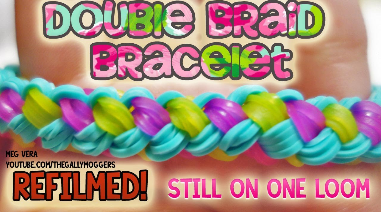 Rainbow loom bands rubber band bracelet tutorial July Braid - YouTube