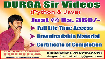 You can get all DURGASOFT Java and Python Courses Just @ Rs 360/-. Register from the below links.