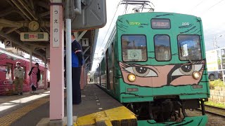 【忍者列車】伊賀鉄道200系（SE05編成）伊賀神戸行き　上野市駅発車