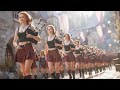 Army Of Bagpipes Scottish Womens March In Kilts Epic Celtic Music Amazing Grace Bagpipes