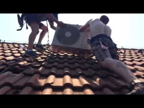 SUTHERM.CZ - Instalace klimatizace Samsung na střechu domu. - YouTube