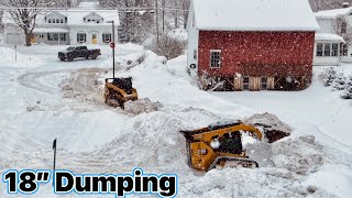 Heavy Snowstorm Plowing Action - Diesel Power Had to Save the Day