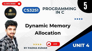 4.5 Dynamic Memory Allocation | Programming in C | CS3251 | Anna university R2021 in Tamil