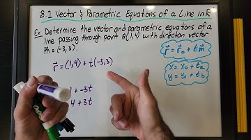 8.1 Vector & Parametric Equations of a Line in R^2 (Grade 12 Calculus, MCV4U)