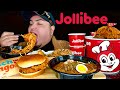 First Time Trying JOLLIBEE • Filipino Spicy Fried Chicken • Sweet Spaghetti • Palabok • Adobo Rice