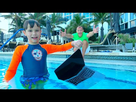 Max hide dad's MacBook in water