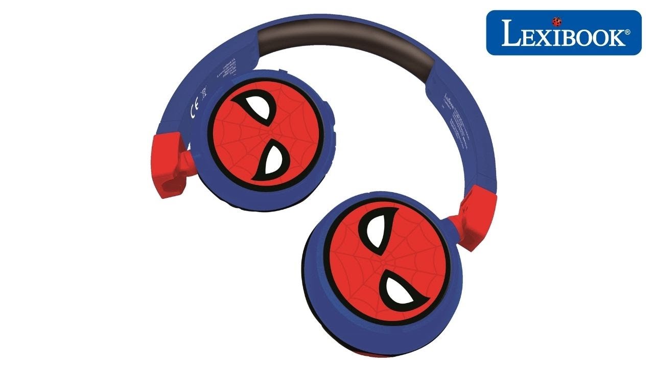 SPIDER-MAN - Casque 2 en 1 Bluetooth - Filaire confortable et pliable pour  enfants avec limitation de son - LEXIBOOK - ADMI