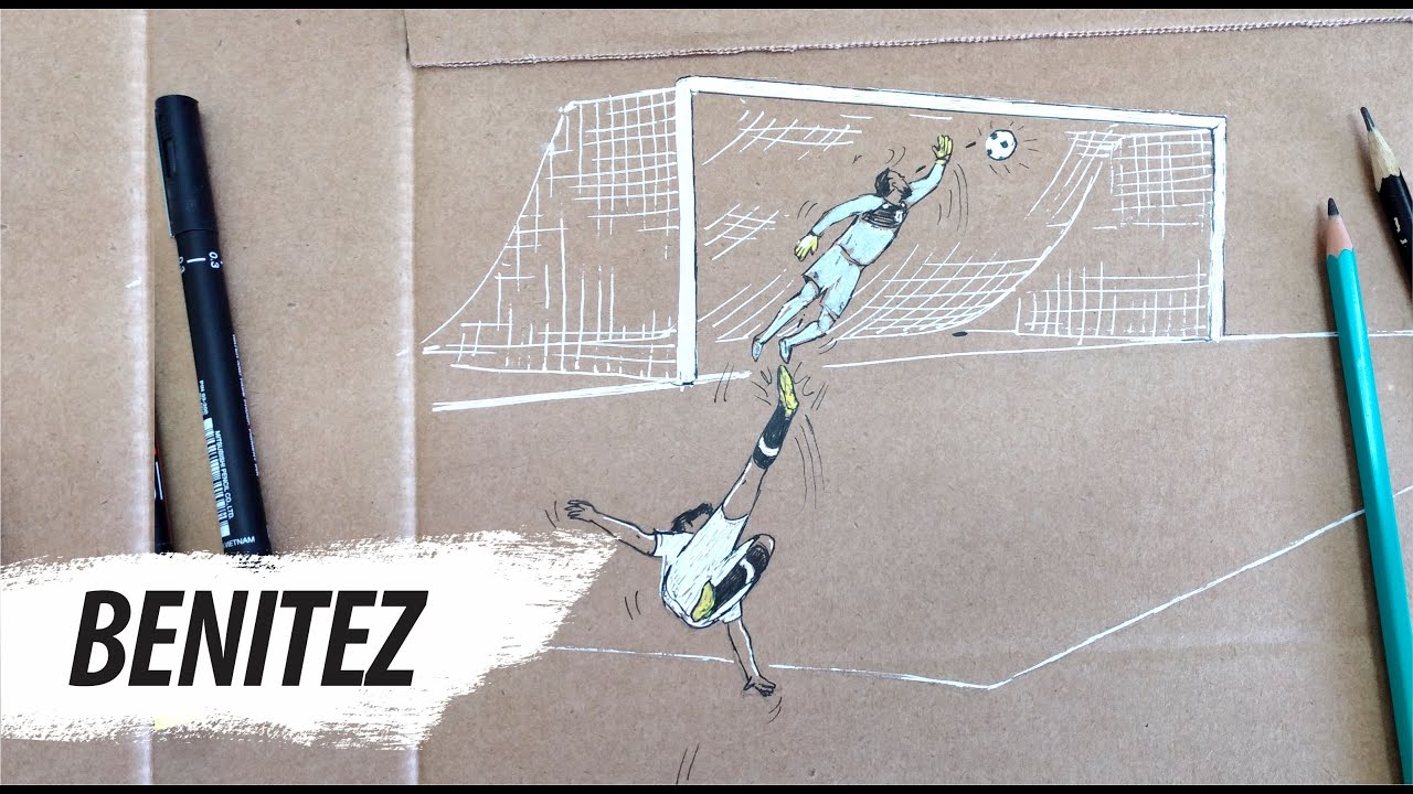 Desenho do Gol Benitez bicicleta - YouTube