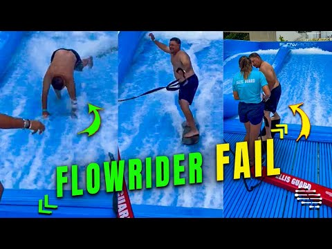 Man Fell Trying His Legs Surfing on the Flowrider