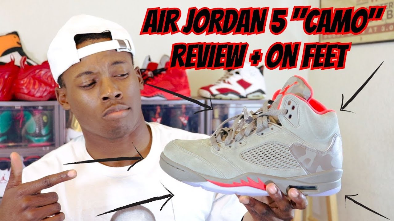 AIR JORDAN 5 "REFLECTIVE CAMO" IN DEPTH REVIEW + ON FOOT 2017 - YouTube