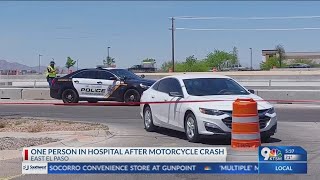1 person injured in crash involving motorcycle in East El Paso
