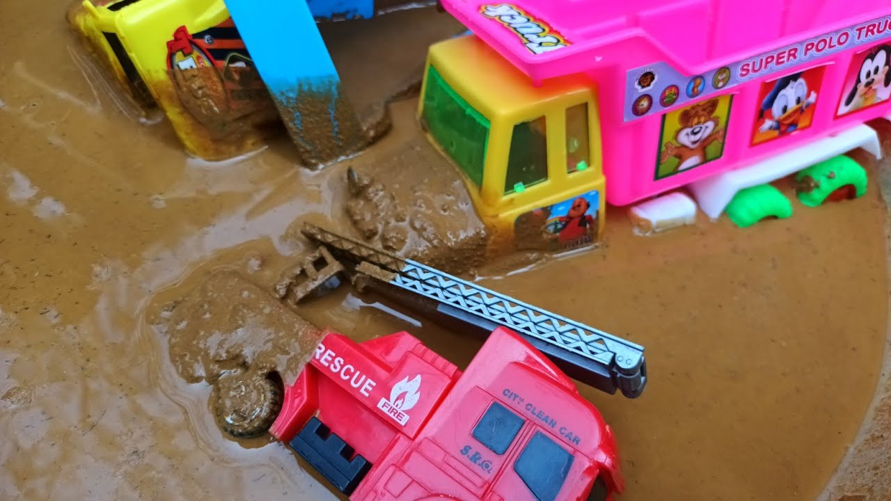 Toys Fall In Mud | Toys Falling In Mud | Car In Mud Water