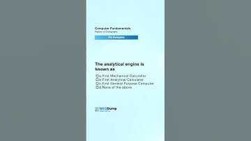Computer Fundamentals MCQ - History of Computers - The analytical engine is known as #Shorts