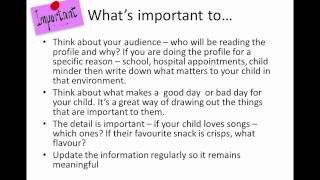 Families using One-Page Profiles webinar