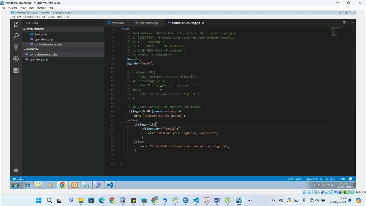 PHP Control Structures Part 1 - YouTube