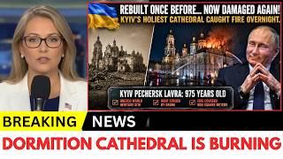 PUTIN'S DRONES HIT KYIV'S 975-YEAR-OLD MONASTERY... NOW THE DORMITION CATHEDRAL IS BURNING
