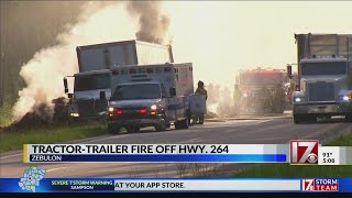 Cause of tractor-trailer fire off Hwy. 264 under investigation