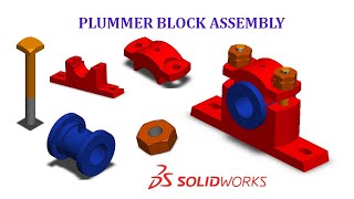 Plummer Block / Pedestal Bearing | Assembly | Solid Works