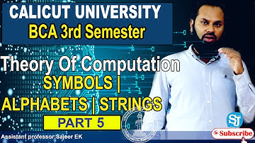 Calicut University Third Semester  BCA  Theory Of Computation Symbol | Alphabets | String | Language