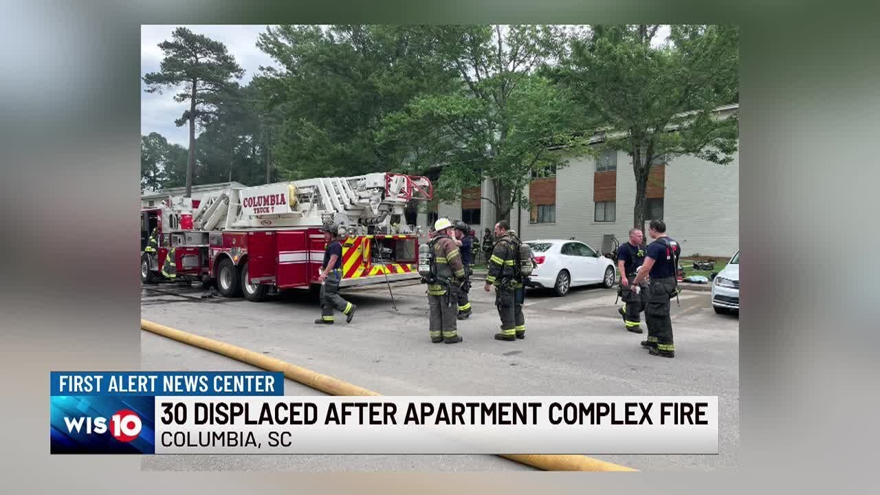 30 displaced after fire destroys Columbia apartment complex - YouTube