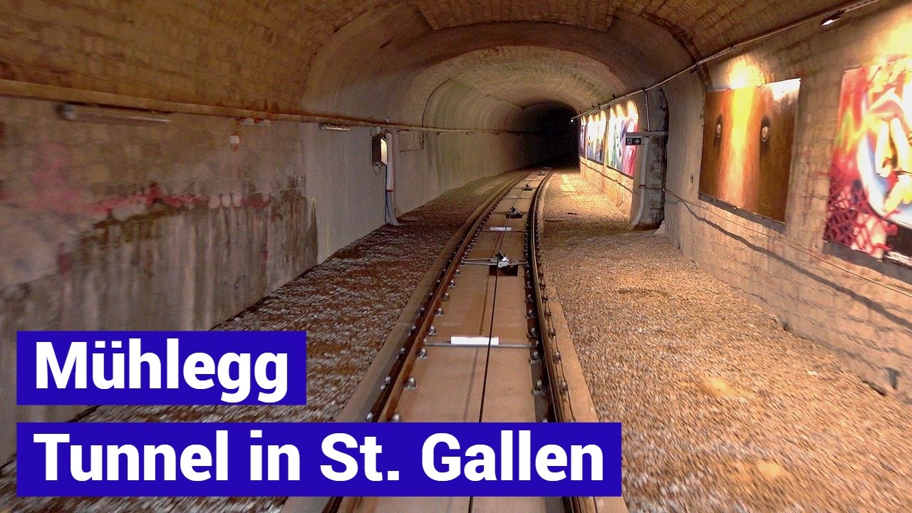 Der Mühlegg Tunnel in St. Gallen - Standseilbahn