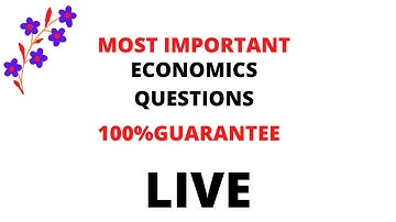 LIVE CLASS OF ECONOMICS NUMERICALS&QUESTIONS 2020 EXAMS PLUS GUESS PAPER-100% FOR B.COM PART1