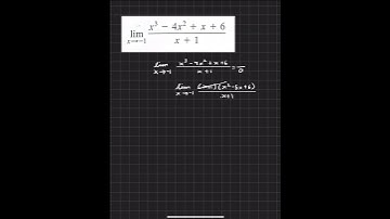 Intro to limits - Limit as x approaches -1 of (x^3 -4x^2 + x + 6)/(x + 1)