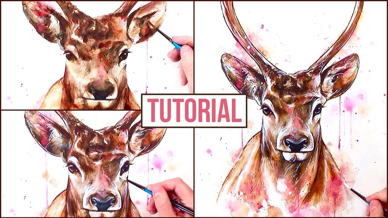 Watercolour Painting Tutorial | How To Paint A Stag - Step By Step - Youtube