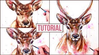 Watercolour Painting Tutorial | How to Paint a Stag - Step by Step