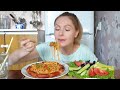 Mukbang/ Spaghetti/ Pasta/ Sausages/ not ASMR/ Мукбанг/ Спагетти/ Паста/ Колбаски/ не АСМР