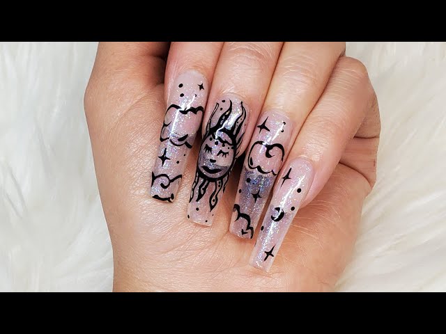 Handpainted Sun & Moon Nails ft. Melody Susie | Gel X Nails | XL